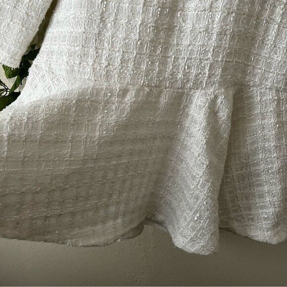 Zara White Tweed Peplum Side Gold Buttons Structured
Mini Dress Sz S fit & flare - Picture 11 of 15